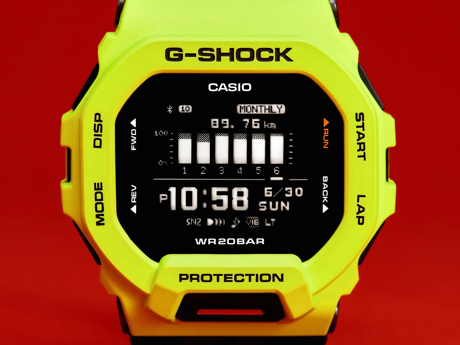 G-Shock GBD-200-9DR Digital Dial Lime Green Resin Strap Men's Watch Bluetooth Workout Tracking G1148 - Image 4